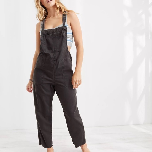 aerie Pants - Aerie Work & Play Twill Overalls in Charcoal Size XL